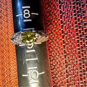 Fragrant Jewels Olive Gemstone Silver Ring